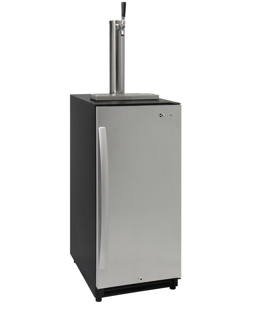 Kegco 15" Wide Single Tap Stainless Steel Built-In Left Hinge Kegerator - VSK-15SL20