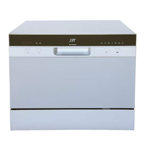 SPT - 21 in. Silver Portable Countertop 120-Volt Dishwasher with 7 Cycles with 6 Place Settings Capacity - SD-2224DSA