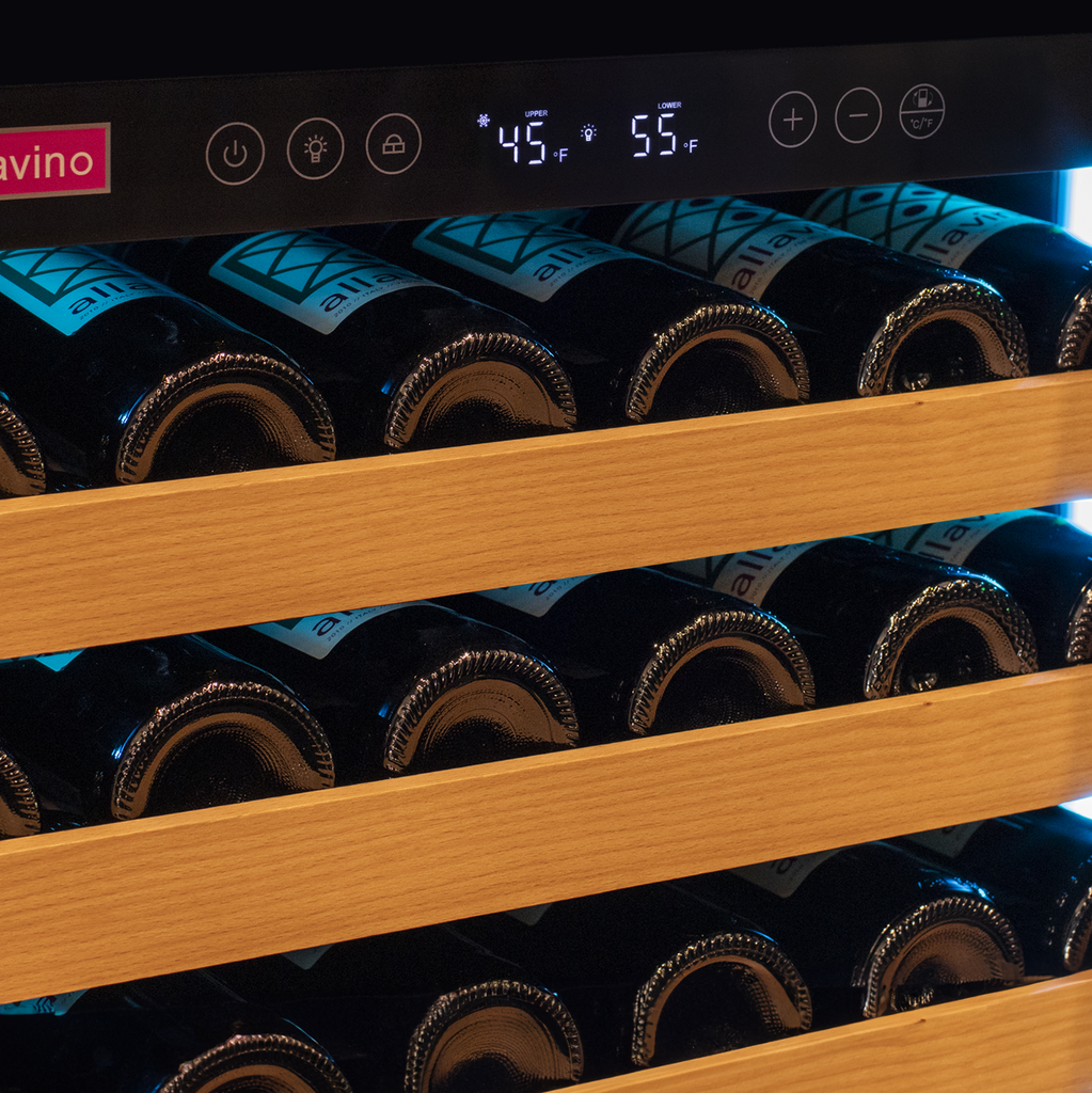 Allavino Reserva Series 163 Bottle 71" Tall Single Zone Right Hinge Black Glass Door Wine Cooler Refrigerator - VSW16371S-1BGR