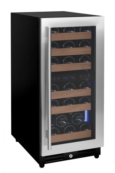 Allavino 15" Wide Reserva Series 30 Bottle Dual Zone Stainless Steel Right Hinge Wine Refrigerator - VSW3015D-2SR
