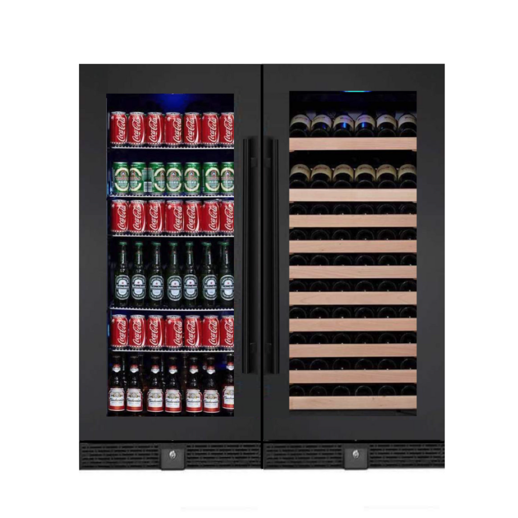 KingsBottle 56" Upright Wine And Beverage Refrigerator Combo With Glass Door - KBU100BW2