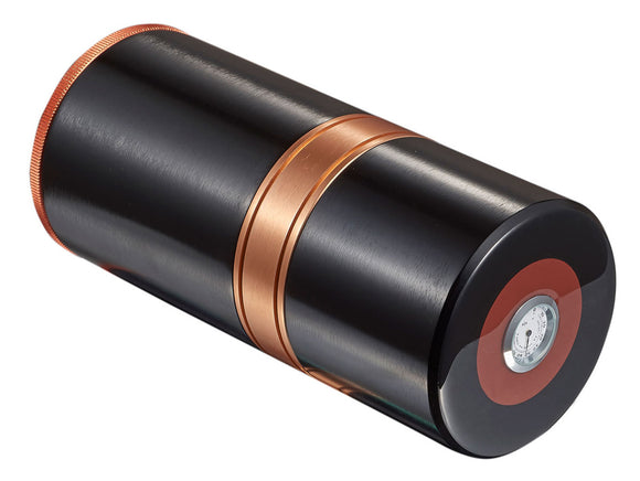 Visol Big Joe 7-cigar Travel/Desk Humidor - Black with Copper Trim - VCASE463