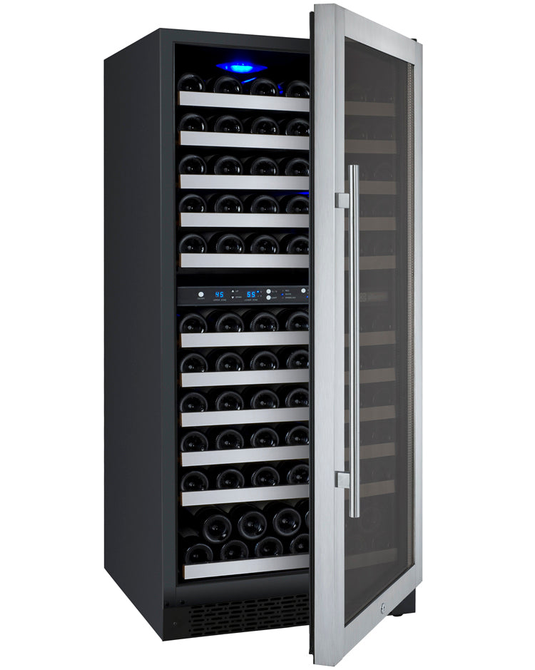 Allavino 24" Wide FlexCount II Tru-Vino 121 Bottle Dual Zone Stainless Steel Right Hinge Wine Refrigerator - VSWR121-2SR20