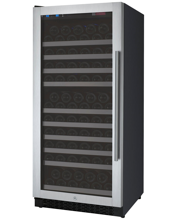Allavino 24" Wide FlexCount II Tru-Vino 128 Bottle Single Zone Stainless Steel Left Hinge Wine Refrigerator - VSWR128-1SL20