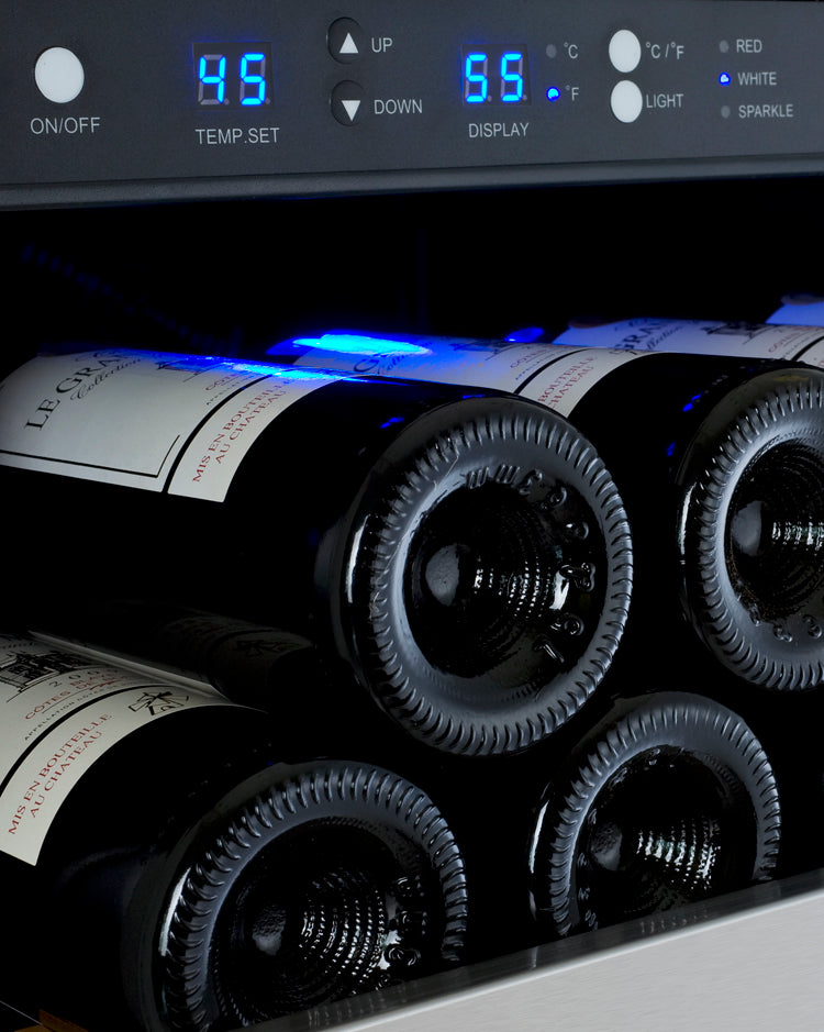 Allavino 24" Wide FlexCount II Tru-Vino 128 Bottle Single Zone Stainless Steel Right Hinge Wine Refrigerator - VSWR128-1SR20