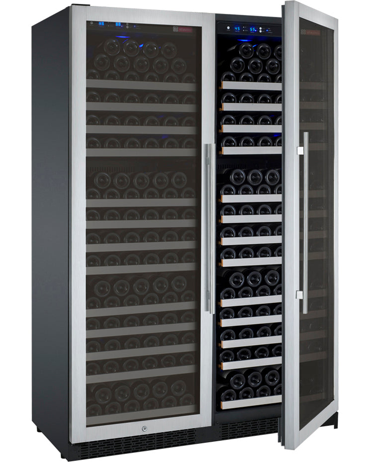 Allavino 47" Wide FlexCount II Tru-Vino 354 Bottle Dual Zone Stainless Steel Side-by-Side Wine Refrigerator - 2X-VSWR177-1S20