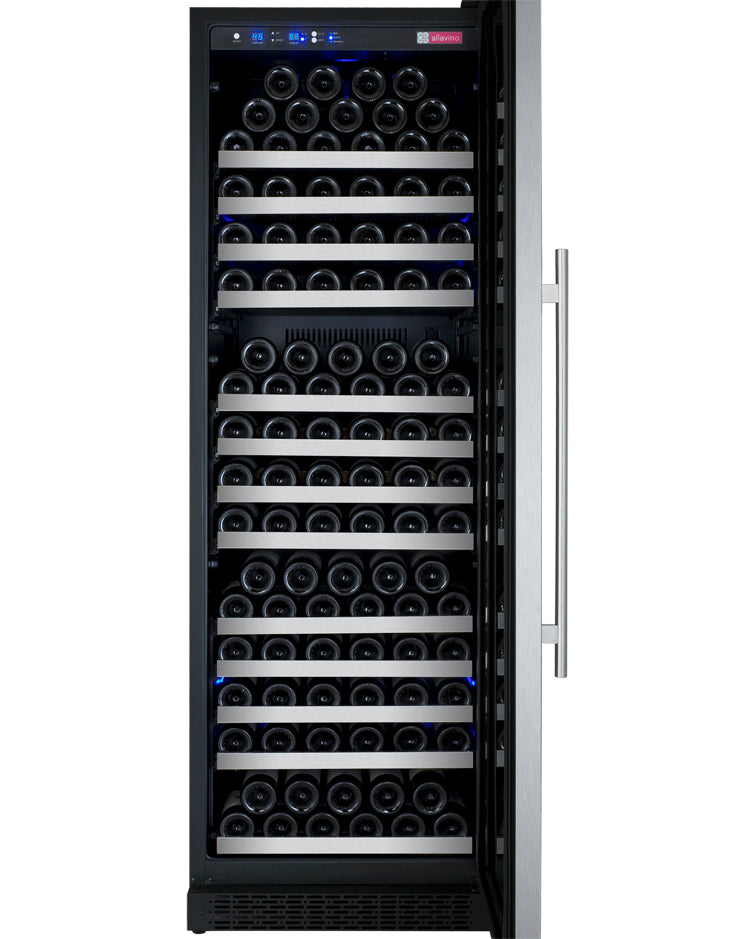 Allavino 24" Wide FlexCount II Tru-Vino 177 Bottle Single Zone Stainless Steel Right Hinge Wine Refrigerator - VSWR177-1SR20