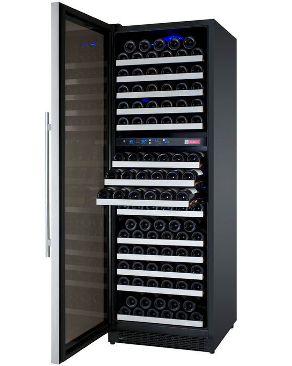 Allavino 24" Wide FlexCount II Tru-Vino 172 Bottle Dual Zone Stainless Steel Left Hinge Wine Refrigerator - VSWR172-2SL20