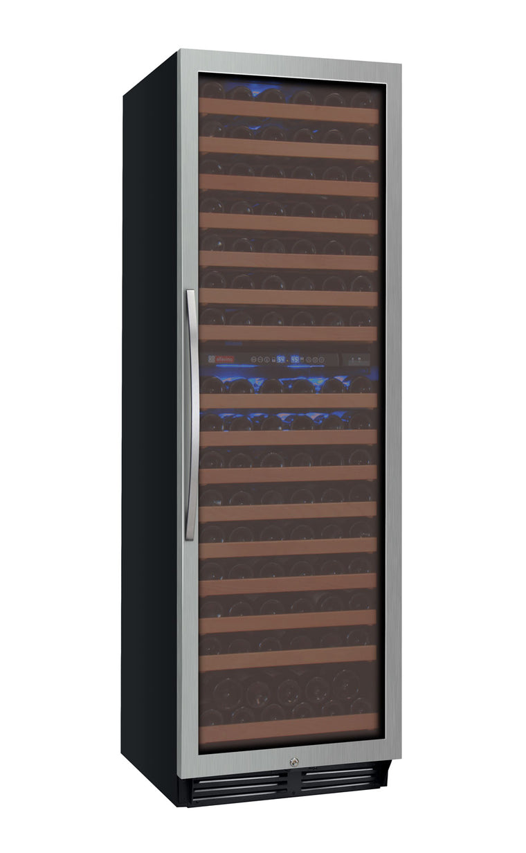 Allavino 24" Wide FlexCount Classic II Tru-Vino 172 Bottle Dual Zone Stainless Steel Right Hinge Wine Refrigerator - YHWR172-2SR20