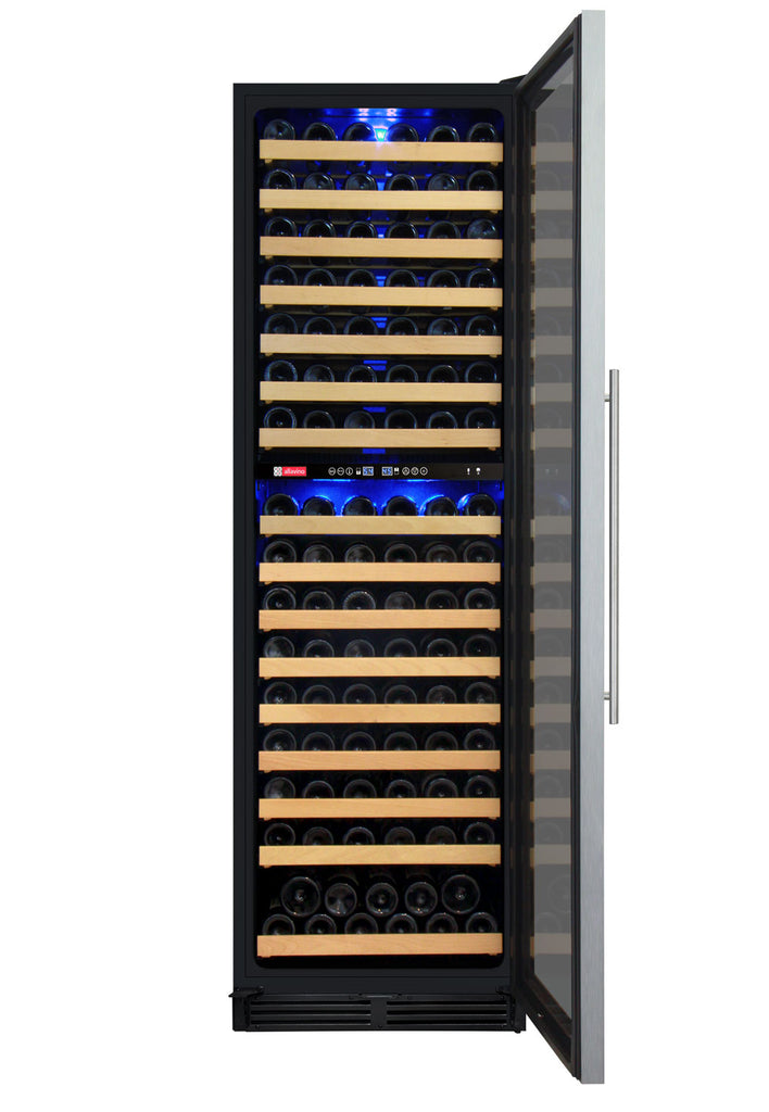 Allavino 24" Wide FlexCount Classic II Tru-Vino 172 Bottle Dual Zone Stainless Steel Right Hinge Wine Refrigerator - YHWR172-2SR20