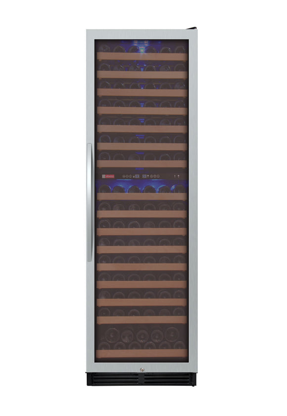 Allavino 24" Wide FlexCount Classic II Tru-Vino 172 Bottle Dual Zone Stainless Steel Right Hinge Wine Refrigerator - YHWR172-2SR20