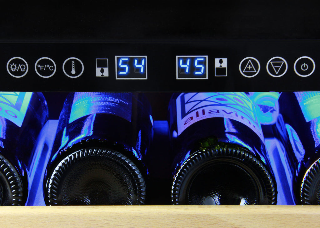 Allavino 48" Wide FlexCount Classic II Tru-Vino 346 Bottle Three Zone Stainless Steel Side-by-Side Wine Refrigerator - 3Z-YHWR7274-S20