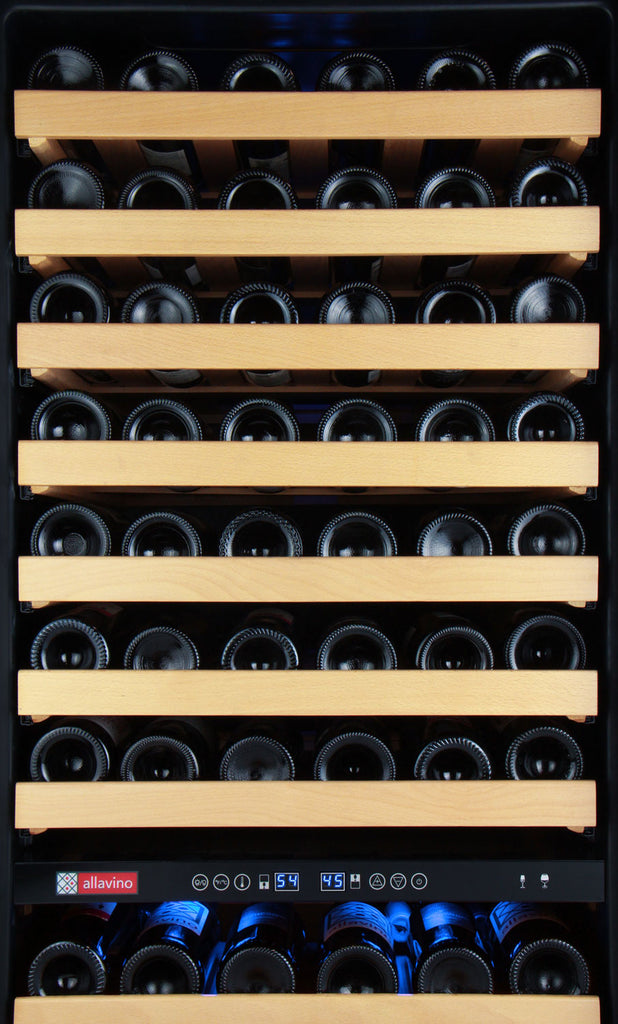 Allavino 24" Wide FlexCount II Tru-Vino 172 Bottle Dual Zone Stainless Steel Left Hinge Wine Refrigerator - YHWR172-2SL20