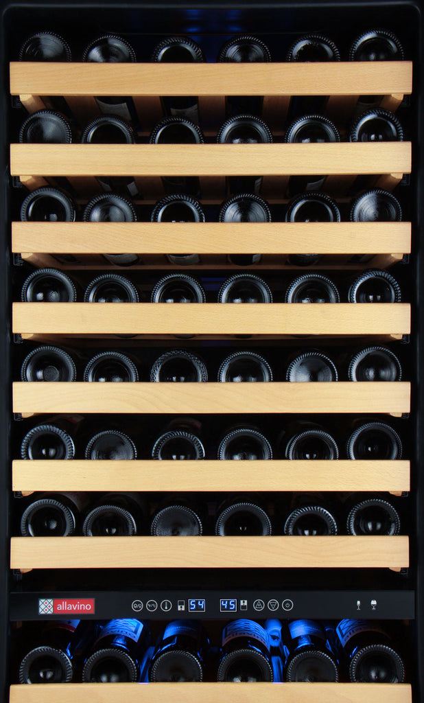 Allavino 24" Wide FlexCount Classic II Tru-Vino 172 Bottle Dual Zone Stainless Steel Right Hinge Wine Refrigerator - YHWR172-2SR20