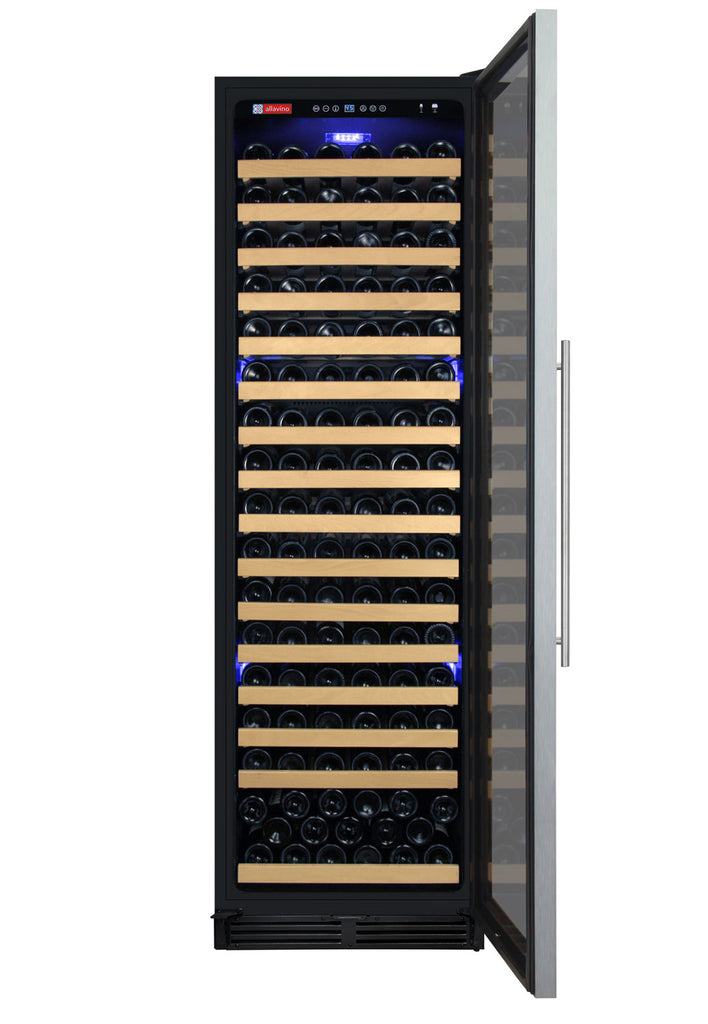 Allavino 24" Wide FlexCount Classic II Tru-Vino 174 Bottle Single Zone Stainless Steel Right Hinge Wine Refrigerator - YHWR174-1SR20