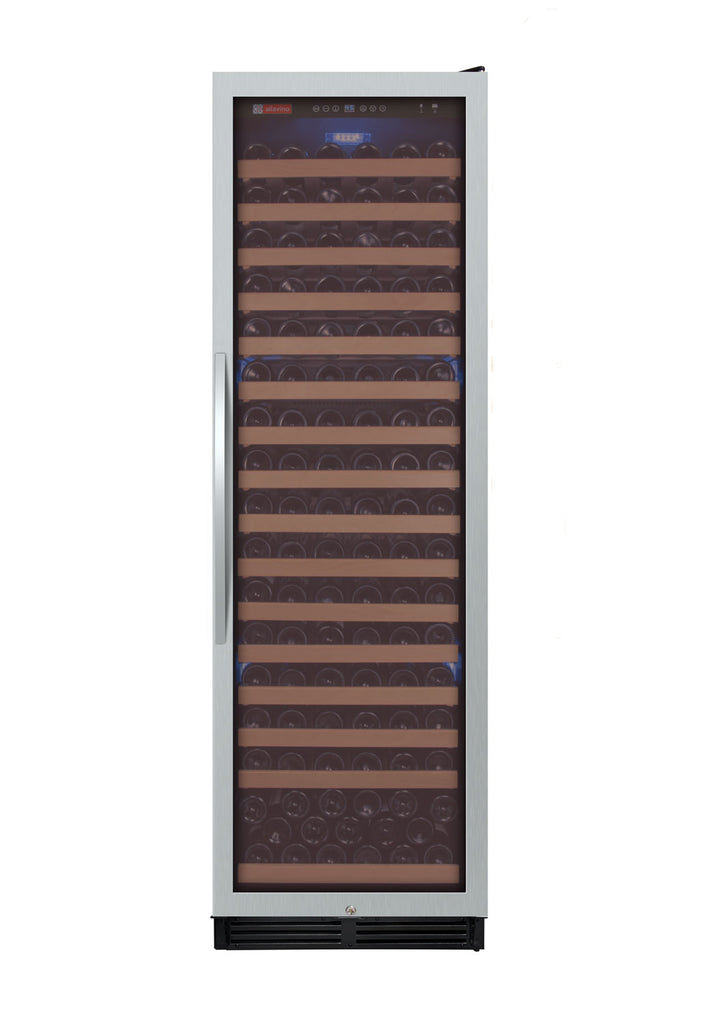 Allavino 24" Wide FlexCount Classic II Tru-Vino 174 Bottle Single Zone Stainless Steel Right Hinge Wine Refrigerator - YHWR174-1SR20