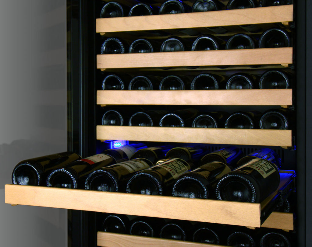 Allavino 24" Wide FlexCount Classic II Tru-Vino 174 Bottle Single Zone Stainless Steel Left Hinge Wine Refrigerator - YHWR174-1SL20