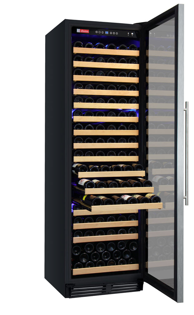 Allavino 24" Wide FlexCount Classic II Tru-Vino 174 Bottle Single Zone Stainless Steel Right Hinge Wine Refrigerator - YHWR174-1SR20