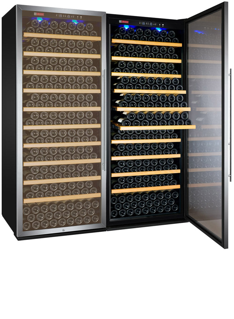 Allavino 63" Wide Vite II Tru-Vino 554 Bottle Dual Zone Stainless Steel Side-by-Side Wine Refrigerator - 2X-YHWR305-1S20