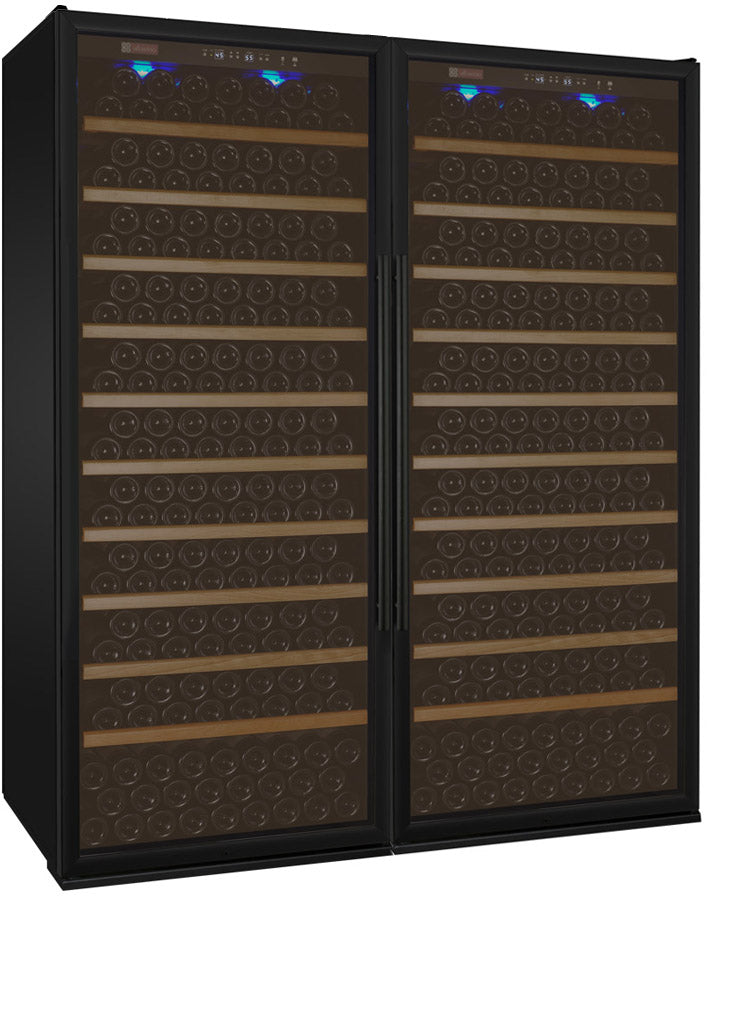 Allavino 63" Wide Vite II Tru-Vino 554 Bottle Dual Zone Black Side-by-Side Wine Refrigerator - 2X-YHWR305-1B20