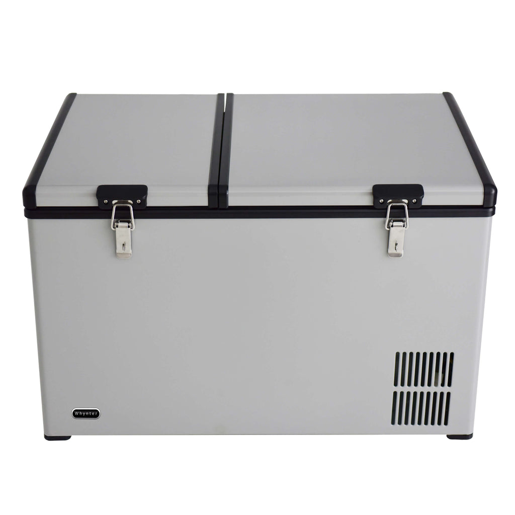 Whynter 90 Quart Dual Zone Portable Fridge/Freezer with 12V Option and Wheels - FM-901DZ - Wine Cooler City