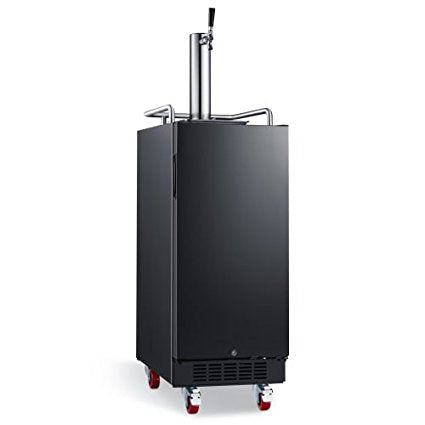 Edgestar 15 Inch Wide 1 Tap Kegerator with Forced Air Refrigeration and Air Cooled Beer Tower - KC1500BL - Wine Cooler City