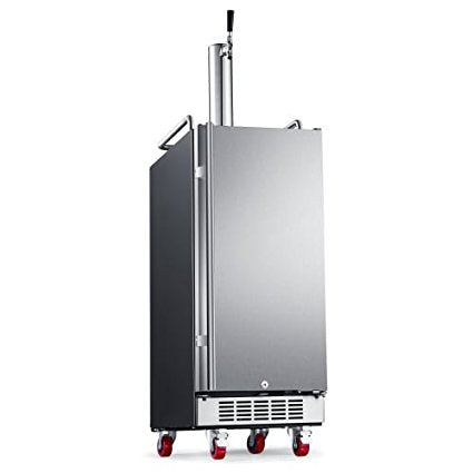 Edgestar 15 Inch Wide 1 Tap Kegerator with Forced Air Refrigeration and Air Cooled Beer Tower - KC1500BL - Wine Cooler City