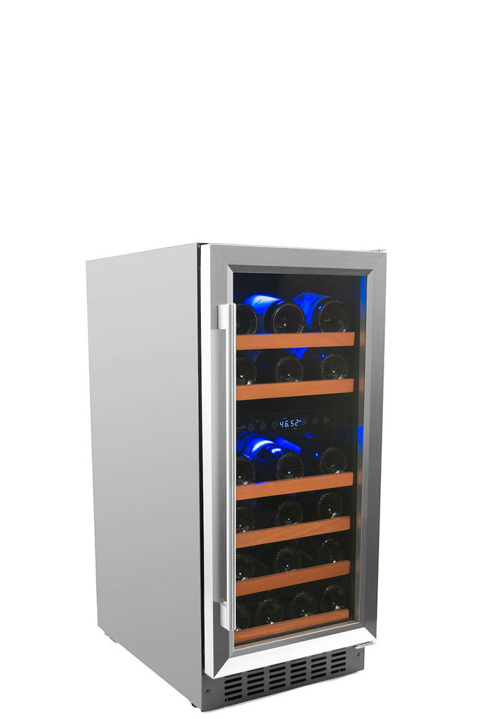 Smith & Hanks - 32 Bottle Dual Zone Wine Cooler, Stainless Steel Door Trim - RW88DR