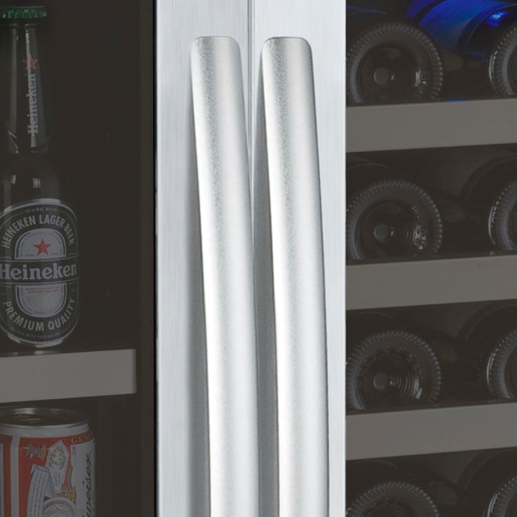 Allavino 47" Wide FlexCount II Series 56 Bottle/154 Can Dual Zone Stainless Steel Side-by-Side Wine Refrigerator/Beverage Center - 3Z-VSWB24-2S20