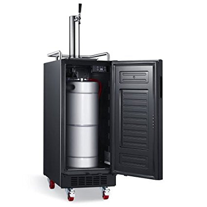 Edgestar 15 Inch Wide 1 Tap Kegerator with Forced Air Refrigeration and Air Cooled Beer Tower - KC1500BL - Wine Cooler City