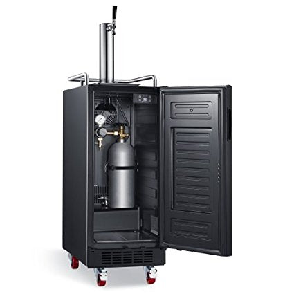 Edgestar 15 Inch Wide 1 Tap Kegerator with Forced Air Refrigeration and Air Cooled Beer Tower - KC1500BL - Wine Cooler City