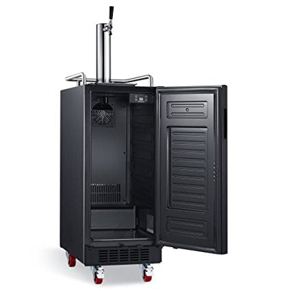 Edgestar 15 Inch Wide 1 Tap Kegerator with Forced Air Refrigeration and Air Cooled Beer Tower - KC1500BL - Wine Cooler City