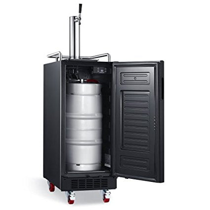 Edgestar 15 Inch Wide 1 Tap Kegerator with Forced Air Refrigeration and Air Cooled Beer Tower - KC1500BL - Wine Cooler City