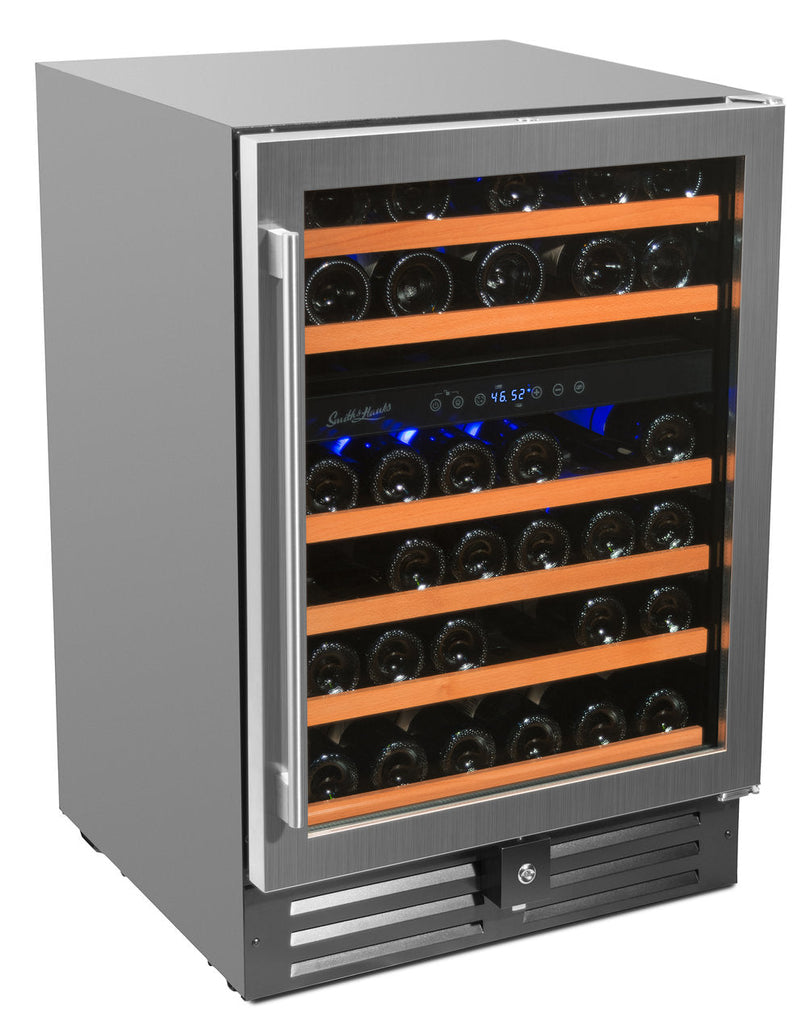 Smith & Hanks 46 Bottle Deluxe Dual Zone Wine Cooler, Seamless Stainless Steel Door Trim