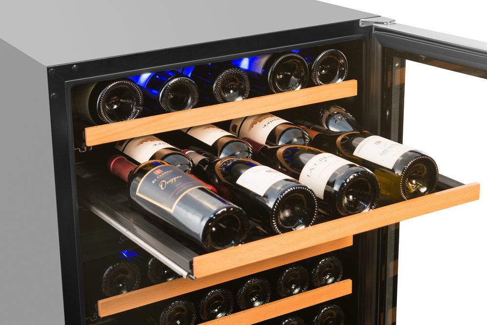 Smith & Hanks 46 Bottle Deluxe Dual Zone Wine Cooler, Seamless Stainless Steel Door Trim