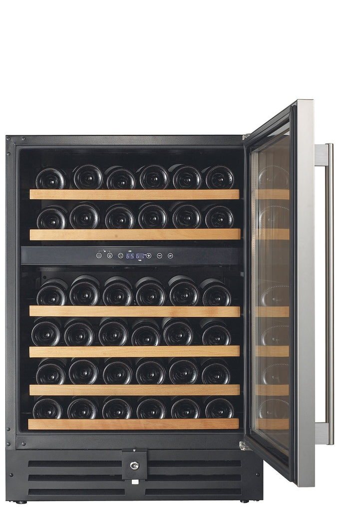 Smith & Hanks 46 Bottle Dual Zone Wine Cooler, Stainless Steel Door Trim - RW145DR