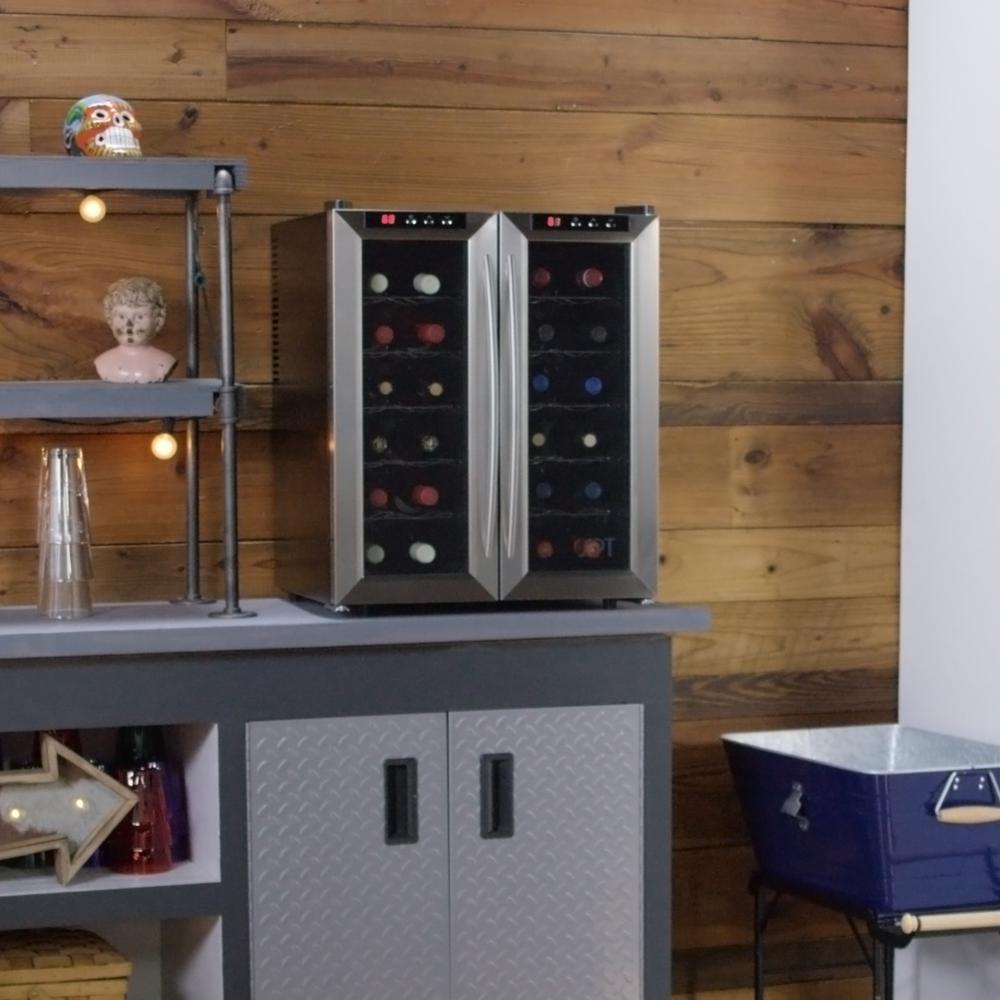 SPT 24-bottle Double-Door Dual-Zone Thermo-Electric Wine Cooler with Heating - WC-2461H - Wine Cooler City