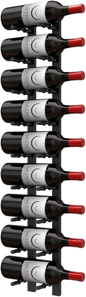 Ultra Wine Racks Wall Mounted Wine Racks (3 Foot 1 Deep, Matte Black) - 1D-3FT-BLK