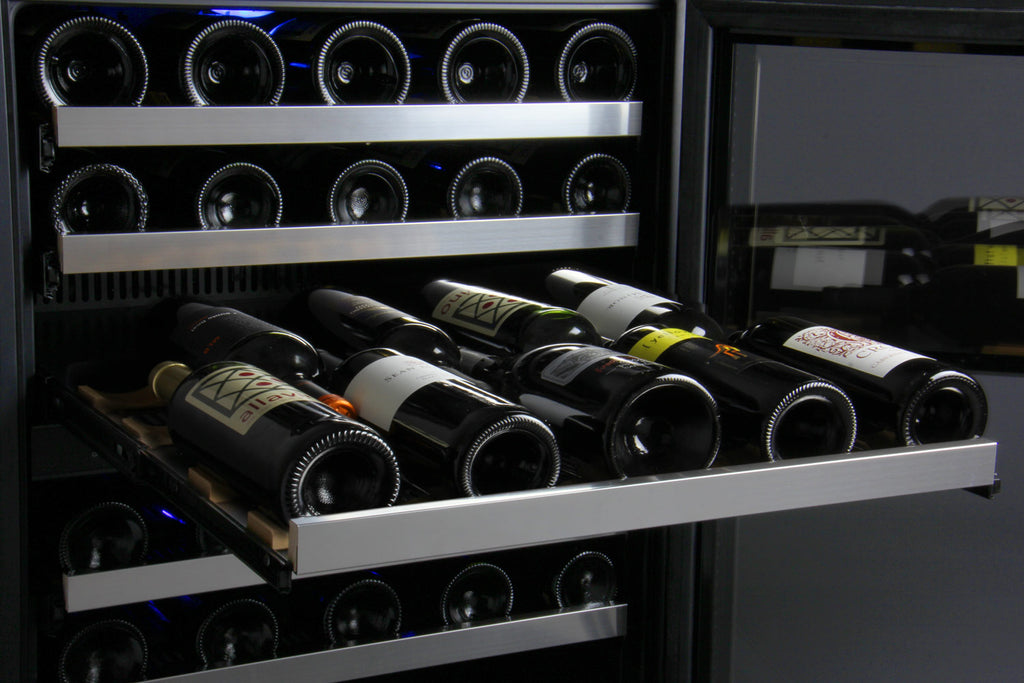 Allavino 24" Wide FlexCount II Tru-Vino 56 Bottle Dual Zone Stainless Steel Left Hinge Wine Refrigerator - VSWR56-2SL20