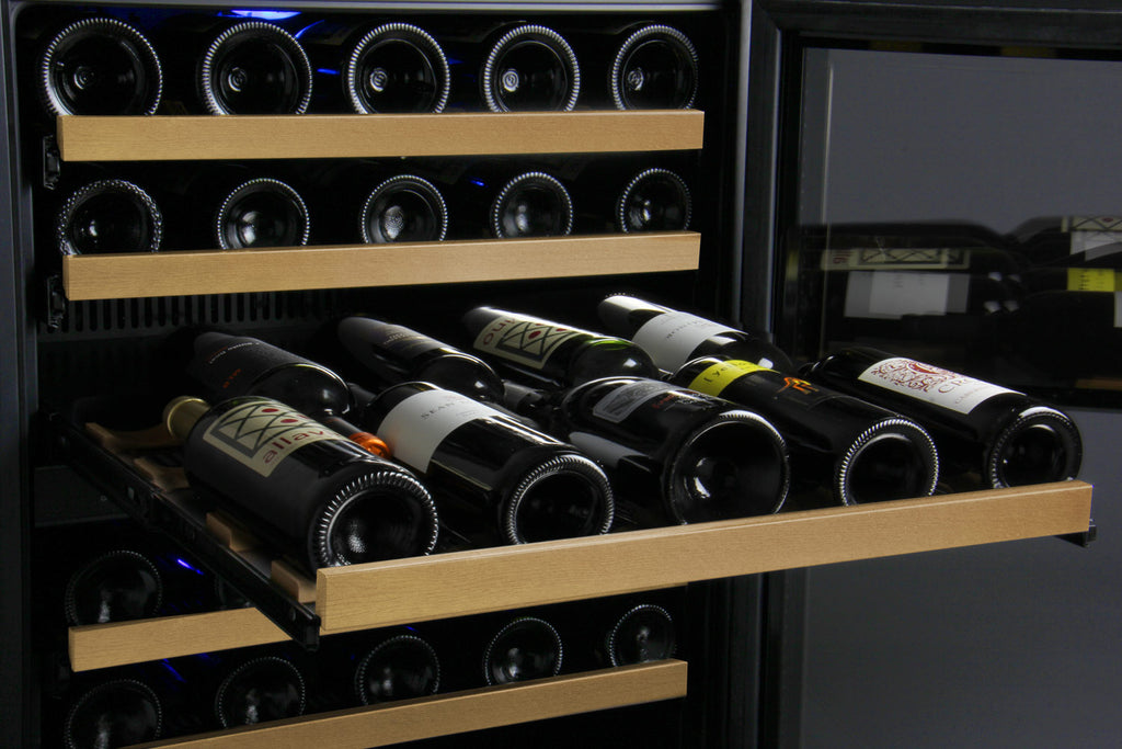 Allavino 24" Wide FlexCount II Tru-Vino 56 Bottle Dual Zone Black Right Hinge Wine Refrigerator - VSWR56-2BR20