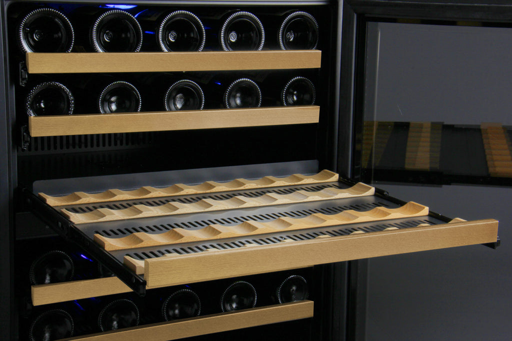 Allavino 24" Wide FlexCount II Tru-Vino 56 Bottle Dual Zone Black Right Hinge Wine Refrigerator - VSWR56-2BR20