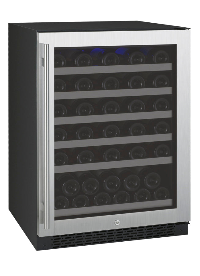 Allavino 24" Wide FlexCount II Tru-Vino 56 Bottle Single Zone Stainless Steel Right Hinge Wine Refrigerator - VSWR56-1SR20