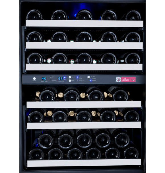 Allavino 24" Wide FlexCount II Tru-Vino 56 Bottle Dual Zone Stainless Steel Right Hinge Wine Refrigerator - VSWR56-2SR20