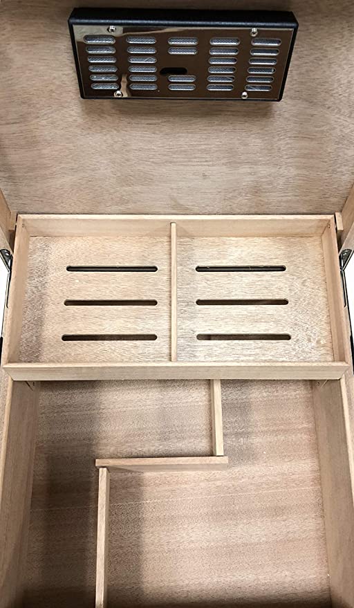 Prestige Import Group - Hampton Diamond Stitch Leather & Lacquer Finish Cigar Humidor - Capacity: Up to 200 - Color: Blue