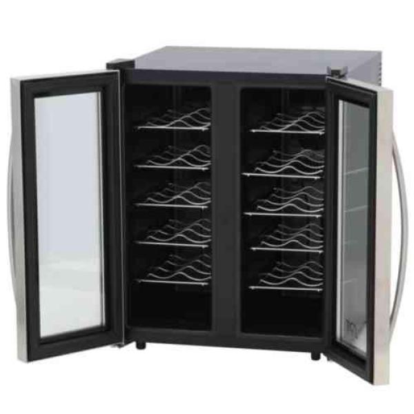 SPT 24-bottle Double-Door Dual-Zone Thermo-Electric Wine Cooler with Heating - WC-2461H - Wine Cooler City