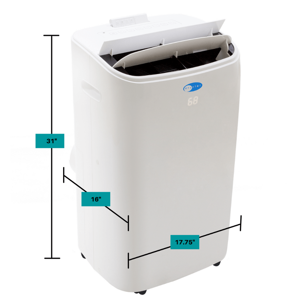 Whynter ARC-147WF 14,000 BTU (10,000 BTU SACC) Dual Hose Cooling Portable Air Conditioner, Dehumidifier, and Fan with Remote Control, HEPA and Carbon Filter, up to 500 sq ft in White