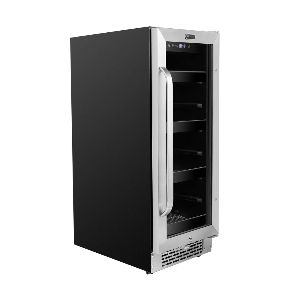 Whynter 12 inch Built-In 60 Can Undercounter Stainless Steel Beverage Refrigerator with Reversible Door, Digital Control, Lock and Carbon Filter - BBR-638SB