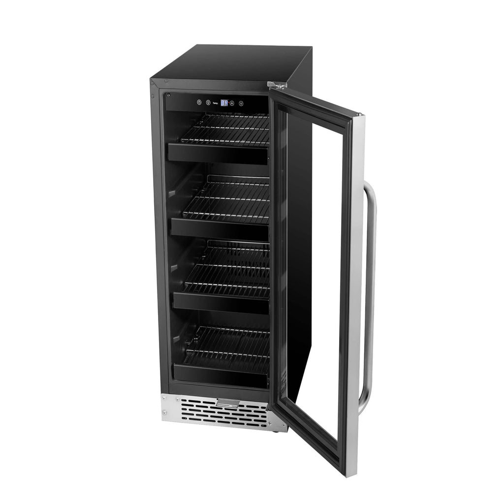Whynter 12 inch Built-In 60 Can Undercounter Stainless Steel Beverage Refrigerator with Reversible Door, Digital Control, Lock and Carbon Filter - BBR-638SB