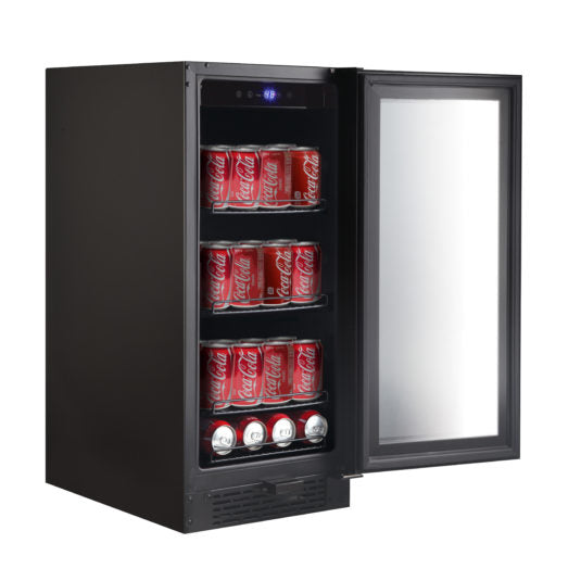 Whynter Built-in Black Glass 80-can capacity 3.4 cu ft. Beverage Refrigerator BBR-801BG - Wine Cooler City