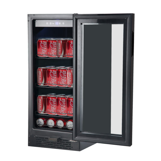 Whynter Built-in Black Glass 80-can capacity 3.4 cu ft. Beverage Refrigerator BBR-801BG - Wine Cooler City
